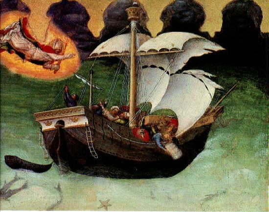 GELDER, Aert de Quaratesi Altarpiece: St. Nicholas saves a storm-tossed ship gfh Sweden oil painting art